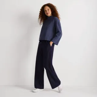 Weite Hose aus gebürstetem Flanell mit Streifendetail für Damen, Damen, size: regular, Muster, by Lands' End