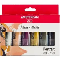 Talens Kreativset AMSTERDAM Acrylfarbe Metallicfarben (Portrait) - 6 x 20 ml, (6er-Set, 20 ml)
