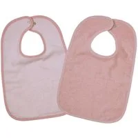 Wörner Lätzchen Rosa, 2er Set Baby Lätzchen Kinderlätzchen mit Druckknopf 100% Baumwolle