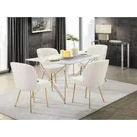OTTO home Esstisch Louie (1-St., Tisch, Küchentisch, OTTOs Choice), mit Tischplatte in Marmor Optik, Gestell aus Metall golden, Höhe 76 cm