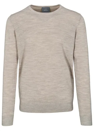 COMMANDER Finest Clothing - (S)-NOS Rdh. Pullover Basic stone mel. - Gr. - L