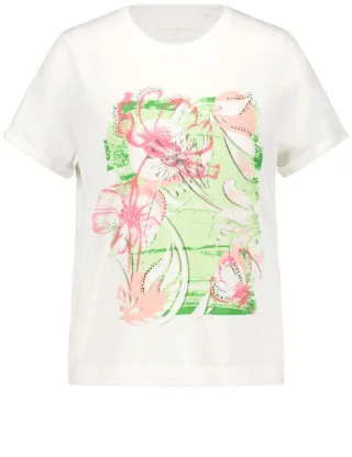 GERRY WEBER Collection - T-Shirt mit Frontprint beige/weiß - Gr. - 40