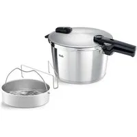 Fissler Schnellkochtopf Vitaquick® Premium Edelstahl Dampfkochtopf mit Dämpfeinsatz, Edelstahl 18/10 (3-tlg), Made in Germany, mit gelochtem Einsatz