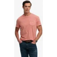Superdry Rundhalsshirt COTTON CLASSIC LINEN PKT TEE Baumwollmischung, relaxed fit aus luftig leichtem Baumwoll-Leinen-Mix