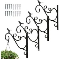 Clanmacy Wandhaken Blumenhaken 4er Wandhaken Blumenampel 300x260mm Blatt Blumenhalter, Töpfe, Kästen, Laternen oder Vogelfutter, (Blumenhaken, schrauben und weiße Kunststoff-Dehnungsstopfen, 4-St., Innen- & Außenbereich), Dekorativ, zierliches Muster