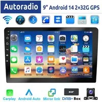 ESSGOO 9/10 Zoll Doppel 2 DIN Android 14 Wireless Carplay Android Auto Autoradio (DAB+ (optional), FM, RDS, 4+64GB(optional), FM RDS Bluetooth EQ USB GPS Navi WIFI IPS Touchscreen Mirror Link SWC)