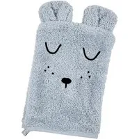 Alvi® Kapuzenhandtuch ALVI Kapuzen-Badetuch & Waschhandschuh Frottier mit Stickerei Faces he