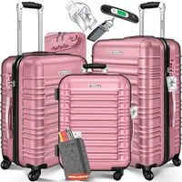 KESSER Kofferset, 4 Rollen, (3 tlg), 3tlg. Hartschalenkofferset Hartschalenkoffer Reisekoffer Set