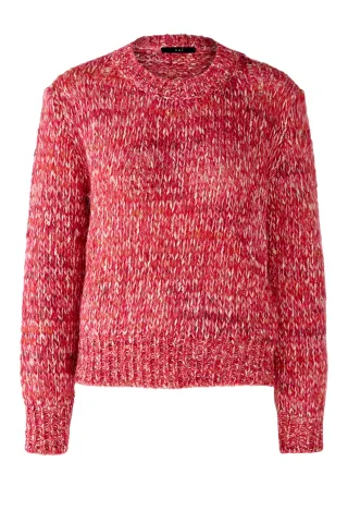 Oui - Pullover mit Wolle und Alpaka red rose - Gr. - 42
