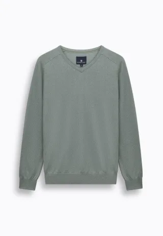State of Art - Pullover mit V-Ausschnitt grün - Gr. - 3XL