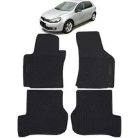 Tenzo-R Passform-Fußmatten Auto Gummi Fußmatten Schwarz Premium Set für VW Golf 5 Scirocco Golf 6