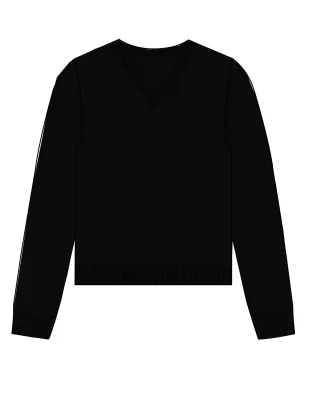 CLARINA - NOS V-Pullover, 1/1 Arm, uni 900 schwarz - Gr. - 42