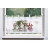 HOME WOHNIDEEN Scheibengardine WEIHNACHTSWICHTEL (1 St), Schlaufen, transparent, Voile, HxB: 45x120