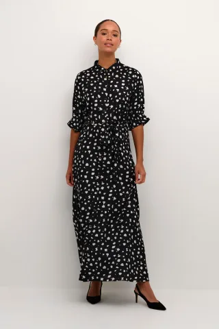 Kleid Regular fit Black/White Abstract Print black offwhite