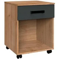 Wimex Rollcontainer Liverpool, Schreibtischcontainer Made in Germany, 1 Schublade und 1 offenes Fach, 46/45/59cm, Serie im Industrial Design