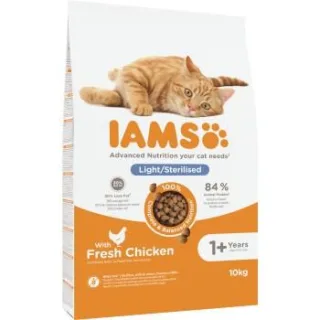 IAMS Advanced Nutrition Trockenfutter Katze, Adult ab 1 Jahr, Light, Huhn 2x10 kg