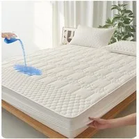Matratzenauflage Wasserdicht Allergiker Baumwolle Matratzenschoner 90x200cm, 180x200cm wohnTRAUM24, Waschbar Anti Milben Allergiker Matratzenauflage mit Rundumbezug 