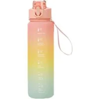 KINSI Trinkflasche 1000ML Trinkflasche, Wasserflasche, Sportflasche, Auslaufsicher, Wasserflasche mit Strohhalm und Trinkflasche mit Zeitstempel