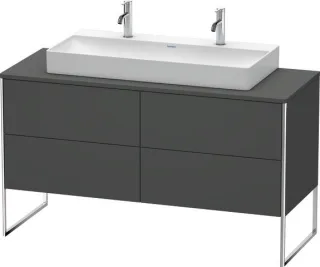 Duravit XSquare Konsolenwaschtischunterbau bodenstehend Graphit Matt 1400x548x778 mm - XS4925M4949 XS4925M4949
