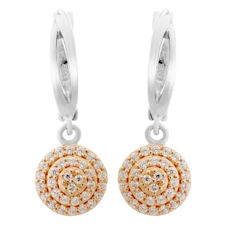 Orphelia 'Leanna' Damen-Set aus 925er Sterlingsilber: Kettenanhänger + Ohrringe - Silber/Rosé SET-7120
