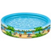 Happy People Planschbecken Summer Friends 122 x 23 cm, Aufblasbar, 3-Ring-Pool