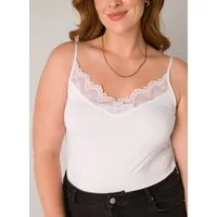 Base Level Curvy Spitzentop mit Spaghetti-Trägern