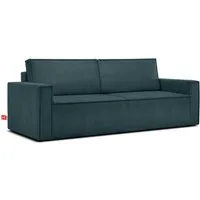 KONSIMO® 3-Sitzer NAPI Sofa mit Schlaffunktion & massivem Gestell, hergestellt in der EU, Couch für Dauerschläfer, mit Wellenunterfederung, Großer Bettkasten