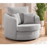 S-Style Möbel Drehsessel Ted Love Seat XXL 360 Grad drehbar aus Cord-Stoff, mit Wellenfederung