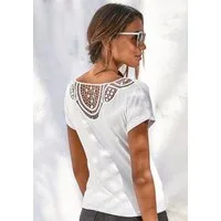 Vivance by Lascana Kurzarmshirt mit sommerlicher Häkelspitze am Rücken aus luftigem Viskose-Stretch