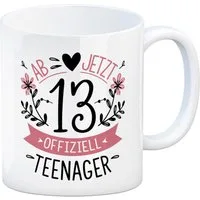 speecheese Tasse Ab jetzt offiziell Teenager Kaffeebecher zum 13. Geburtstag