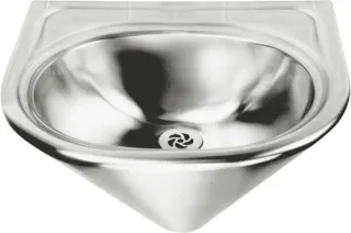KWC Aquarotter Einzelwaschtisch, ANIMA, Edelstahl, 450x280x400 mm, konisch, Siebventil, 2000071857 2000071857