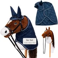 Hoofly Steckenpferd Hoofly® Hobby Horse Pferde Set, (mit Decke, Fliegenhaube, Trense & Schraubstab, Hobby Horsing, Steckenpferd), Abschraubbarer Stab