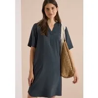 CECIL Sommerkleid Viskosemix, Split Neck, knieumspielend