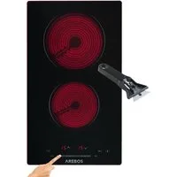 Arebos Elektro-Kochfeld Glaskeramik 3200W 2 Kochzonen 30 cm