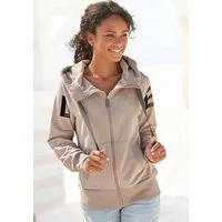 Elbsand Sweatjacke Kekoa mit großem Logodruck hinten, bequeme Freizeitjacke mit Taschen