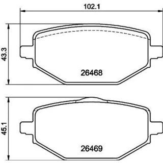 Hella Bremsbel?ge hinten Mitsubishi Asx Renault Captur 1,6