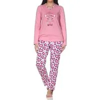 Normann Pyjama Normann Damen langarm Pyjama mit Animal Motiv – auch in Übergrößen