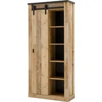 Home affaire Regal SHERWOOD, modernes Holz Dekor, mit Scheunentorbeschlag aus Metall, Höhe 201 cm