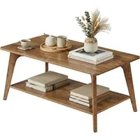 VASAGLE Couchtisch, Wohnzimmertisch mit Ablage, 2-stöckig, 55 x 100 x 45 cm, modern
