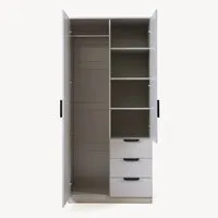 en.casa Kleiderschrank »Eiselfing« 2 Türen, 4 Fächer, 3 Schubladen 176x80x52 cm Grau