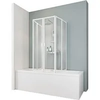 Schulte Badewannenfaltwand Komfort, geeignet für Badewannentiefen von 70-80 cm, Kunstglas, (6 tlg), Tropfen Dekor, U-Form