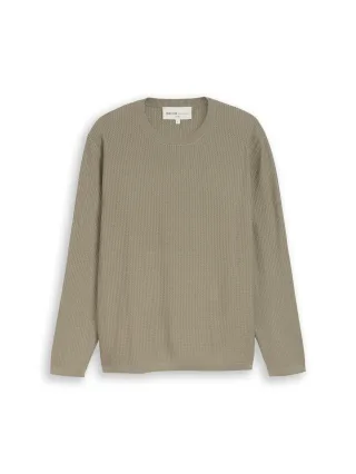 Denim Tom Tailor - Loose Fit Strickpullover aus Baumwolle dark sage green - Gr. - M