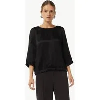 comma Kurzarmbluse Bluse Strukturierte Bluse aus Viskose