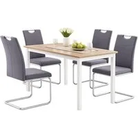 HTI-Line Freischwinger Schwingstuhl KellyC Grau 4er (Set, 4 St), Freischwinger Esszimmerstuhl