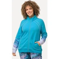 Ulla Popken Sweatjacke Sweatjacke Zierpaspel Stehkragen Kängurutasche