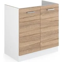 Vicco Unterschrank R-Line, Sonoma/Weiß, 80 cm ohne Arbeitsplatte (1-St)