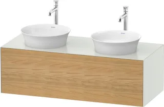 Duravit White Tulip Konsolenwaschtischunterbau wandhängend Natur Eiche & Weiß Matt & Seidenmatt 1300 WT4978BH536