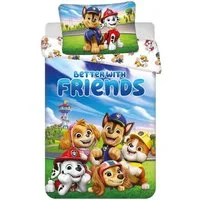 Jerry Fabrics Kinderbettwäsche Paw Patrol Kinderbett 100x135 cm + 40x60 cm aus 100% Baumwolle