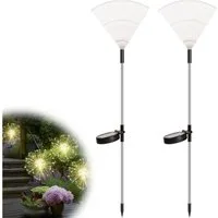 AIMAX LED Solarleuchte Solarlampen für Außen Garten (2 Stück) Led Solarleuchten Outdoor, 120 LED IP65 Solarleuchten Patio Rasen Fest Deko(8 Modi)