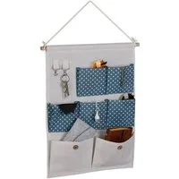 relaxdays Hängeaufbewahrung Hängeorganizer aus Stoff, blau